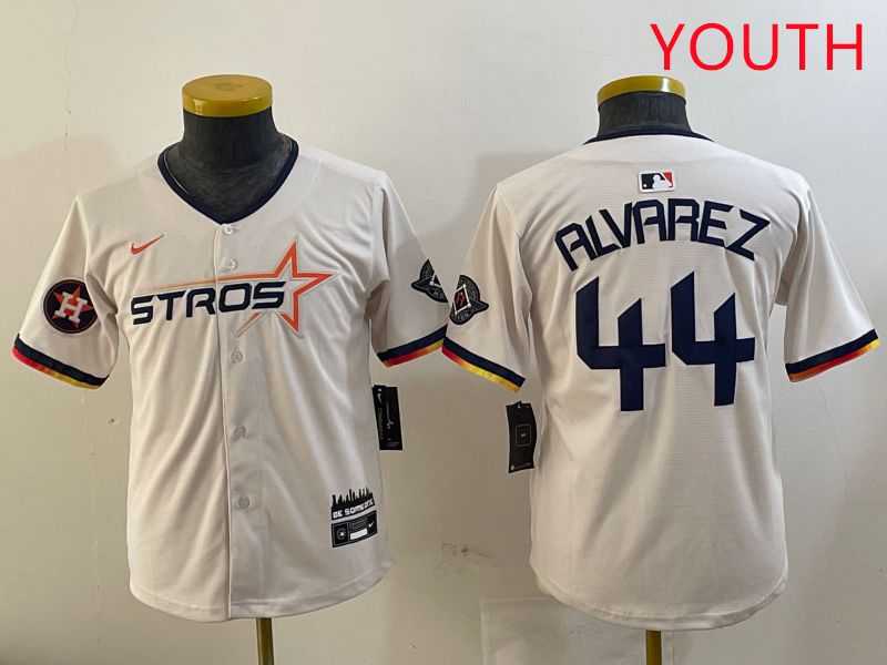 Youth Houston Astros #44 Alvarez Cream Three generations Joint Name 2025 Nike MLB Jersey style 4117->philadelphia phillies->MLB Jersey
